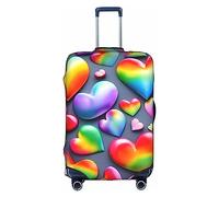 DJnni Housse de protection pour boîte de voyage, motif cœurs arc-en-ciel, housse de valise, housse de protection pour valise de 45,7 à 81,3 cm, Cœurs arc-en-ciel, XL