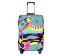 DJnni Housse de protection pour boîte de voyage, motif cœurs arc-en-ciel, housse de valise, housse de protection pour valise de 45,7 à 81,3 cm, Patins à roulettes colorés., S