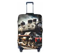 DJnni Housse de protection pour boîte de voyage motif floral bleu sarcelle, gris et blanc, housse de protection pour valise de 45,7 à 81,3 cm, Train à vapeur, XL