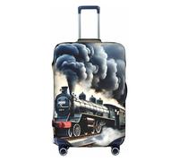 DJnni Housse de protection pour boîte de voyage motif floral bleu sarcelle, gris et blanc, housse de protection pour valise de 45,7 à 81,3 cm, Train vapeur nuages, S