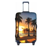 DJnni Housse de protection pour boîte de voyage, motif lever de soleil et palmiers rétroéclairés, convient pour 45,7 à 81,3 cm, Lever de soleil sur la plage et palmiers rétroéclairés, S