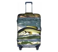 DJnni Housse de protection pour boîte de voyage, motif lever de soleil et palmiers rétroéclairés, convient pour 45,7 à 81,3 cm, Bass Fishing Wave, XL