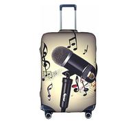 DJnni Housse de protection pour boîte de voyage Pingouins sur l'iceberg, housse de valise, housse de protection pour valise de 45,7 à 81,3 cm, Microphone avec note de musique, S