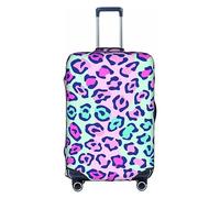 DJnni Housse de protection pour valise de voyage avec fleurs de dessin animé Poméraniens de 45,7 à 81,3 cm, Lépard rose, S