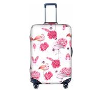 DJnni Housse de protection pour valise de voyage avec fleurs de dessin animé Poméraniens de 45,7 à 81,3 cm, Flamants roses, M