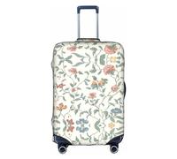DJnni Housse de protection pour valise de voyage avec fleurs de dessin animé Poméraniens de 45,7 à 81,3 cm, Fleurs roses, M