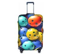 DJnni Housse de protection pour valise de voyage avec fleurs violettes de 45,7 à 81,3 cm, Boules de Pickleball colorées., S