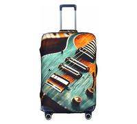 DJnni Housse de protection pour valise de voyage avec fleurs violettes de 45,7 à 81,3 cm, Motifs de guitare musicale, L