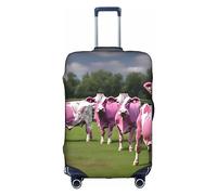 DJnni Housse de protection pour valise de voyage avec fleurs violettes de 45,7 à 81,3 cm, Vaches d'exposition de fleurs roses, M