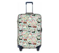 DJnni Housse de protection pour valise de voyage en bois avec tournesols de 45,7 à 81,3 cm, Steer Floral, L