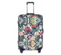 DJnni Housse de protection pour valise de voyage rouge vin rouge 45,7 à 81,3 cm, Motif fleurs Rouge, S