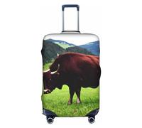 DJnni Housse de protection pour valise, valise de 45,7 à 81,3 cm, Véritable vache suisse marron., S