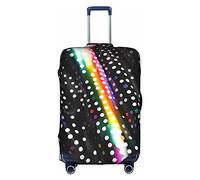 DJnni Sharks Housse de protection nautique pour valise de voyage 45,7 à 81,3 cm, Paillettes arc-en-ciel à pois rayures noires et blanches, S