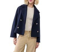 DJNVPZNT Manteau trench court pour femmes en mélange de laine Blazer habillé à double boutonnage ample Manteaux d'automne et d'hiver,Bleu,XL