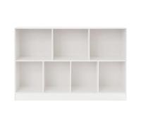 DJOAIUYF Bibliothèque avec 7 compartiments, 2 niveaux, étagère de rangement, étagère sur pied, bibliothèque, étagère debout pour chambre à coucher, salon, bureau, blanc chaud, 120 x 24 x 80 cm