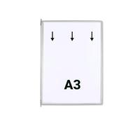 Djois, 113000 - Lot de 10 Poches à Pivots A3 Portrait - Tarifold Système d'Affichage et Présentation Documents Professionnel - PVC Souple, Résistant, Anti - Reflets, Cadre Acier - Gris