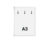 Djois, 113002 - Lot de 10 Poches à Pivots A3 Portrait - Tarifold Système d'Affichage et Présentation Documents Professionnel - PVC Souple, Résistant, Anti - Reflets, Cadre Acier - Blanc