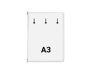 Djois, 113002 - Lot de 10 Poches à Pivots A3 Portrait - Tarifold Système d'Affichage et Présentation Documents Professionnel - PVC Souple, Résistant, Anti - Reflets, Cadre Acier - Blanc