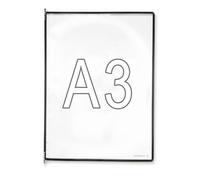 Djois, 113007 - Lot de 10 Poches à Pivots A3 Portrait - Tarifold Système d'Affichage et Présentation Documents Professionnel - PVC Souple, Résistant, Anti - Reflets, Cadre Acier - Noir