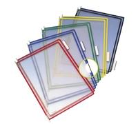 Djois, 113009 - Lot de 10 Poches à Pivots A3 Portrait - Tarifold Système d'Affichage et Présentation Documents Professionnel - PVC Souple, Résistant, Anti - Reflets, Cadre Acier - Assorties