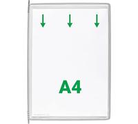 Djois, 114000 - Lot de 10 Poches à Pivots A4 Portrait - Tarifold Système d'Affichage et Présentation Documents Professionnel - PVC Souple, Résistant, Anti - Reflets, Cadre Acier - Gris