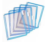 Djois, 114001 - Poches à Pivots A4 Portrait, Cadre Acier, 10 pcs, Bleu | PVC Souple Résistant, Anti-Reflets, Cadre Acier, Système d'Affichage Tarifold pour Documents Professionnels
