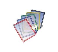 Djois, 115002 - Lot de 10 Poches à Pivots A5 Portrait - Tarifold Système d'Affichage et Présentation Documents Professionnel - PVC Souple, Résistant, Anti - Reflets, Cadre Acier - Blanc