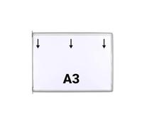 Djois, 118100 - Lot de 10 Poches à Pivots A3 Paysage - Cadre en Acier, Pivots Métalliques - Insertion Grand Côté, Robuste - Compatible Supports Tarifold, Protection Documents, Organisation - Gris
