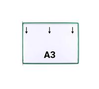 Djois, 118105 - Lot de 10 Poches à Pivots A3 Paysage - Cadre en Acier, Pivots Métalliques - Insertion Grand Côté, Robuste - Compatible Supports Tarifold, Protection Documents, Organisation - Vert