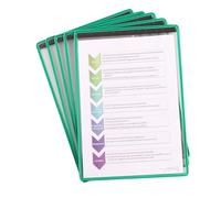 Djois, 194605 - Lot de 5 pochettes magnétiques Tarifold A4, format portrait, vert, en PVC anti-reflet, bandes magnétiques, cadre renforcé, idéal pour usine, bureau, surfaces métalliques