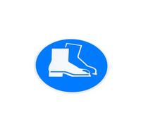 Djois, 197652 - Pictogramme adhésif « chaussures de sécurité obligatoires », bleu, blanc, 1 pièce, PVC robuste, antidérapant, norme NF, intérieur, communication visuelle