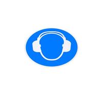 Djois, 197653 - Pictogramme de sécurité autocollant protection réduction du bruit obligatoire bleu blanc 1 pièce PVC haute durabilité antidérapant intérieur usines entrepôt communication visuelle