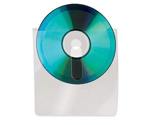 Djois 3L FR 10236 - Lot de 10 Pochettes Adhésives CD/DVD avec Encoche- 127 X 127mm- (Lot de 10)