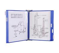 Djois, 413101 - Système de Présentation Mural Métal A3-10 Poches à Pivots PVC Antireflet - Support Robuste Tarifold Affichage Professionnel Industrie, Entrepôts, Magasins, Bureaux - Bleu