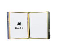 Djois, 413103 - Système de Présentation Mural Métal A3-10 Poches à Pivots PVC Antireflet - Support Robuste Tarifold Affichage Professionnel Industrie, Entrepôts, Magasins, Bureaux - Rouge