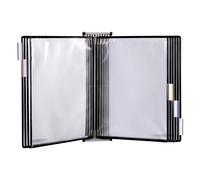 Djois, 413107 - Présentation Mural Métal A3, Antireflet, 10 Poches, Noir | Métal Robuste, Poches à Pivots PVC Antireflet, pour Industrie, Entrepôts, Magasins et Bureaux