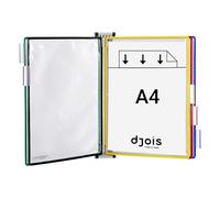 Tarifold Support mural Djois 414159 – Kit métal 5 pochettes A4 assorties
