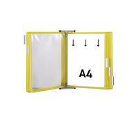 Djois, 414604 - Système de Présentation Mural Magnétique A4 Portrait - 10 Poches à Pivots PVC Antireflet - Tarifold Affichage Professionnel, Industrie, Entrepôts, Magasins, Bureaux - Jaune