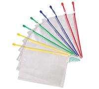 Tarifold Pochettes plastique A4 Fr 509009 – Lot de 8, transparentes, fermeture éclair, 4 couleurs