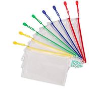 Djois, 509029 - Pochettes Zipper A5, PVC Renforcé, 8 pcs, Assorties | PVC Renforcé Durable, Fermeture Éclair Métallique, pour Bureau, Maison, École et Voyage