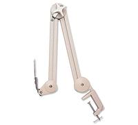 Djois, 580101 - Bras Articulé Métal avec Étau de Fixation Bureau - 3 Articulations, Tête Pivotante - Compatible Kit Support Mural Tarifold (10-20 Poches) - Gris Clair
