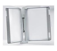 Djois, 714300 - Système de Présentation Mural Design A4-10 Poches PP Antireflet - Support Inclinable en Polystyrène Résistant Tarifold - Consultation Documentaire - Gris