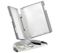 Djois, 734300 - Système de Présentation Pupitre Design A4-10 Poches Antireflet en PP - Tarifold Support Ergonomique pour Bureau, Comptoir et Accueil - Gris