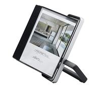 Djois, 744117 - Présentation Pupitre VEO A4, Antireflet, 10 Poches, Noir | Aluminium Brossé et ABS, Poches à Pivots Antireflet, pour Bureau, Magasin et Accueil