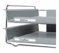 Djois 7530-10 Lot de 10 porte-étiquettes auto-adhésifs permanents en bandes 150 x 30 mm avec inserts transparents durables Solution idéale pour armoires, étagères, bureau, paniers, meubles