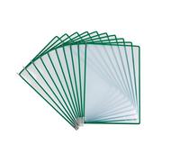Djois, 924015 - Lot de 10 Poches à Pivots Easy Load Pro A4 - Insertion Rapide par le Coin, PP 170 µ, Cadre Acier - Compatible Supports Tarifold - Vert