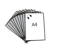 Djois, 924017 - Poches à Pivots Easy Load Pro A4, PP 170 µ, 10 pcs, Noir | PP 170 µ, Cadre Acier, Insertion Rapide par le Coin, Compatible Supports Tarifold, pour Affichage Documents