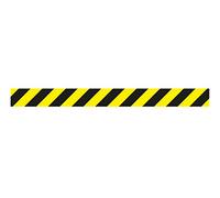 Djois by Tarifold 197507 - Bande adhésive Signalisation Marquage au Sol - 1000 x 90 mm «Gardez vos distances sécurité/Ligne de confidentialité», Sachet 1 unité (Jaune/Noir, 90x1000mm)