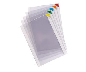 DJOIS by Tarifold Pochettes d'affichage adhésives Kang Easyclic PVC repositionnables A4 - Fermeture coin magnétique coloris assortis - Lot de 5