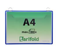 DJOIS by Tarifold Porte brochures mural A4 paysage avec 2 anses en PVC rigide cadre Bleu - lot de 5